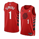 Men's Portland Trail Blazers #1 Anfernee Simons 2022-23 Red Statement Edition Swingman Stitched Basketball Jersey Dzhi,baseball caps,new era cap wholesale,wholesale hats